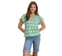 M&Co Womens Leaf Print Scoop Neck Top - Women's Green