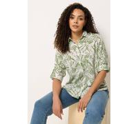 M&Co Women's Leaf Print Tab Sleeve Shirt | Size: 8 M&Co Multicolor 8