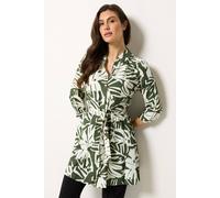 M&Co Women's Leaf Print Tunic Shirt | Size: 18 M&Co Multicolor 18