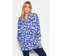 M&Co Women's Leopard Print Blouse in Bright Blue | Size: 10-14 M&Co Bright Blue 10-14