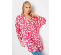 M&Co Women's Leopard Print Blouse in Pink | Size: 10-14 M&Co Pink 10-14