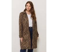 M&Co Women's Leopard Print Mid Length Tailored Coat in Brown | Size: 14 M&Co Brown 14