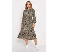 Leopard Print Midaxi Shirt Dress M&Co Camel 10