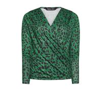 M&Co Womens Leopard Print Wrap Top - Women's Green