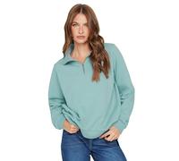 M&Co Womens Light Quarter Zip Sweatshirt - Women's Blue