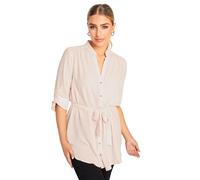 M&Co Womens Light Tie Waist Tunic Shirt - Women's Pink