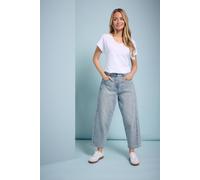 M&Co Women's Light Wash Tapered Jeans in Blue | Size: 16 M&Co Blue 16
