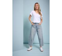 M&Co Women's Light Wash Tapered Jeans in Blue | Size: 16 M&Co Blue 16