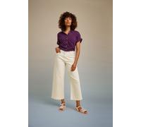 M&Co Womens Wide Leg Cropped Jeans - Women's Cream