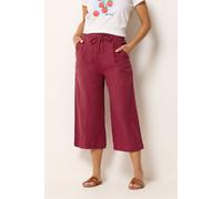 M&Co Women's Linen Culottes in Wine | Size: 14L M&Co Wine 14L