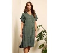 M&Co Womens Green Relaxed Linen Shirt Dress - Women's
