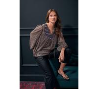 M&Co Women's Long Sleeve Blouse in Black | Size: 12 M&Co Black 12