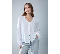 M&Co Women's Long Sleeve Blouse in White | Size: 16 M&Co White 16
