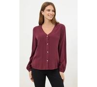 M&Co Women's Long Sleeve Blouse in Wine | Size: 16 M&Co Wine 16