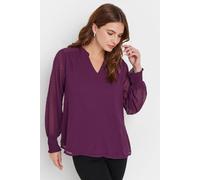 M&Co Women's Long Sleeve Spot Detail Blouse in Red | Size: 12 M&Co Red 12