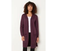 M&Co Women's Knit Longline Cardigan in Purple | Size: 10-12 M&Co Purple 10-12