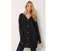 M&Co Women's Longline V-Neck Cardigan Sweater in Black | Size: 14/16