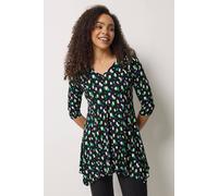 M&Co Women's Markings Hanky Hem Top in Black | Size: 12 M&Co Black 12
