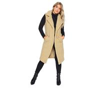 M&Co Womens Natural Cream Borg Longline Gilet - Women's