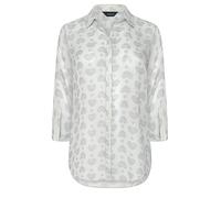 M&Co Womens Natural Heart Tab Sleeve Detail Shirt - Women's Grey