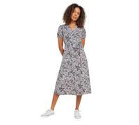 M&Co Womens Navy Animal Print Wrap Dress - Women's