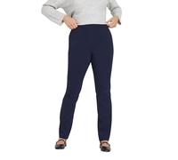 M&Co Womens Navy Straight Leg Bengaline Formal Trousers - Women's