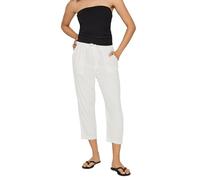 M&Co Womens Off- Linen Cropped Joggers - Women's White