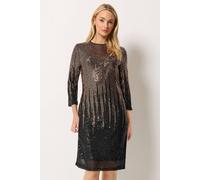 M&Co Women's Ombre Sequin Shift Dress in Black | Size: 20