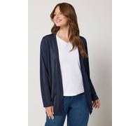 M&Co Women's Open Front Cardigan in Mid Navy | Size: 14-16 M&Co Mid Navy 14-16