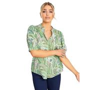 M&Co Womens Paisley Print Puff Sleeve Shirt - Women's Green