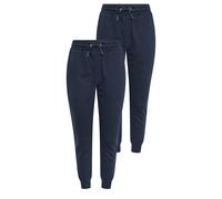 M&Co Women's Petite 2 Pack Cuffed Joggers in Dark Navy | Size: 10 M&Co Dark Navy 10
