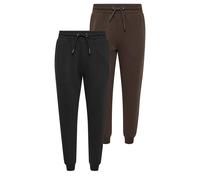 M&Co Women's Petite 2 Pack Cuffed Leg Joggers in Black | Size: 8