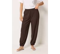 M&Co Women's Petite Balloon Trousers in Chocolate | Size: 18