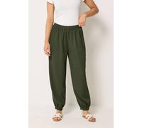 M&Co Women's Petite Balloon Trousers in Olive | Size: 14 M&Co Olive 14