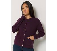 M&Co Women's Petite Button Detail Cardigan in Purple | Size: 12-14 M&Co Purple 12-14