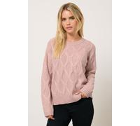 M&Co Women's Petite Cable Knit Jumper in Pink | Size: 10-12 M&Co Pink 10-12
