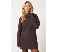 M&Co Women's Petite Cable Knit Tunic Dress in Chocolate | Size: 16/18