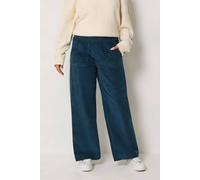 M&Co Women's Petite Carpenter Corduroy Trousers in Teal | Size: 12