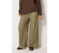 M&Co Women's Petite Check Wide Leg Trousers in Brown | Size: 16 M&Co Brown 16