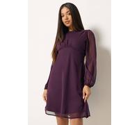 M&Co Women's Petite Chiffon Mini Dress in Purple | Size: 14