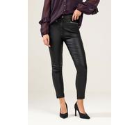 M&Co Women's Petite Coated Skinny Jeans in Black | Size: 14 M&Co Black 14