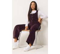 M&Co Women's Petite Corduroy Dungarees in Purple | Size: 18