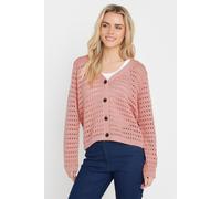 M&Co Women's Petite Crochet Cardigan in Light Pink | Size: 12-14 M&Co Light Pink 12-14