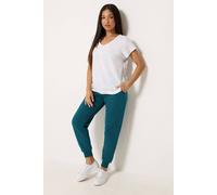 M&Co Women's Petite Cuffed Joggers in Teal | Size: 14