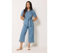 M&Co Women's Petite Denim Jumpsuit in Blue | Size: 12