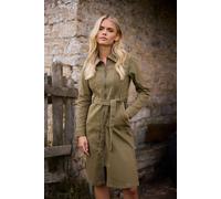 M&Co Petite Green Zip Denim Midi Dress - Women's