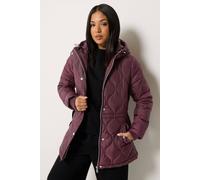 M&Co Women's Petite Diamond Quilted Jacket in Purple | Size: 8