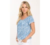 Petite Ditsy Floral Print Top M&Co Blue 14
