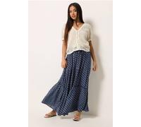 M&Co Women's Petite Dobby Maxi Skirt in Mid Navy | Size: 8 M&Co Mid Navy 8