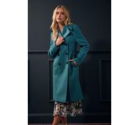 Petite Double Breasted Coat M&Co Teal 10